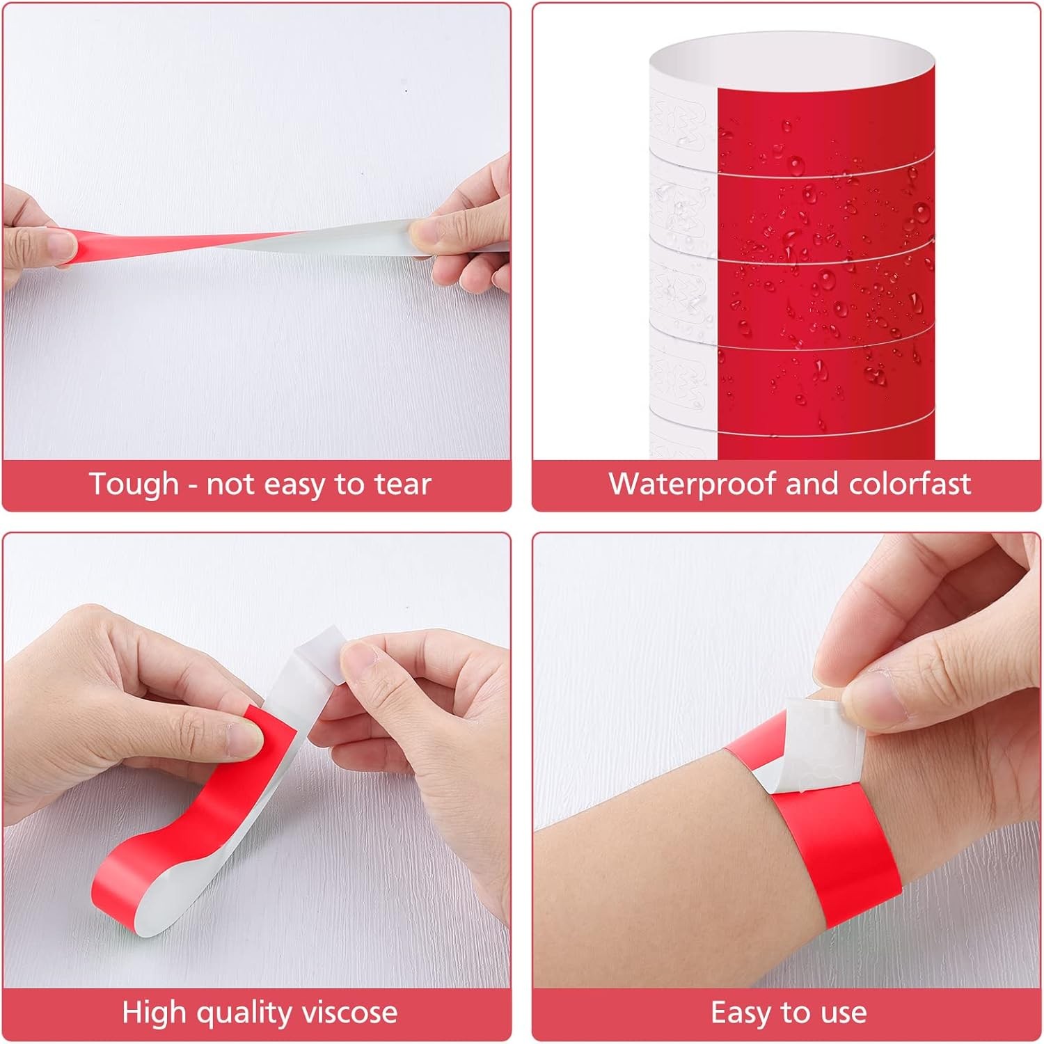 600 Pcs Paper Wristbands Identification Armbands for Concert Events Entrance