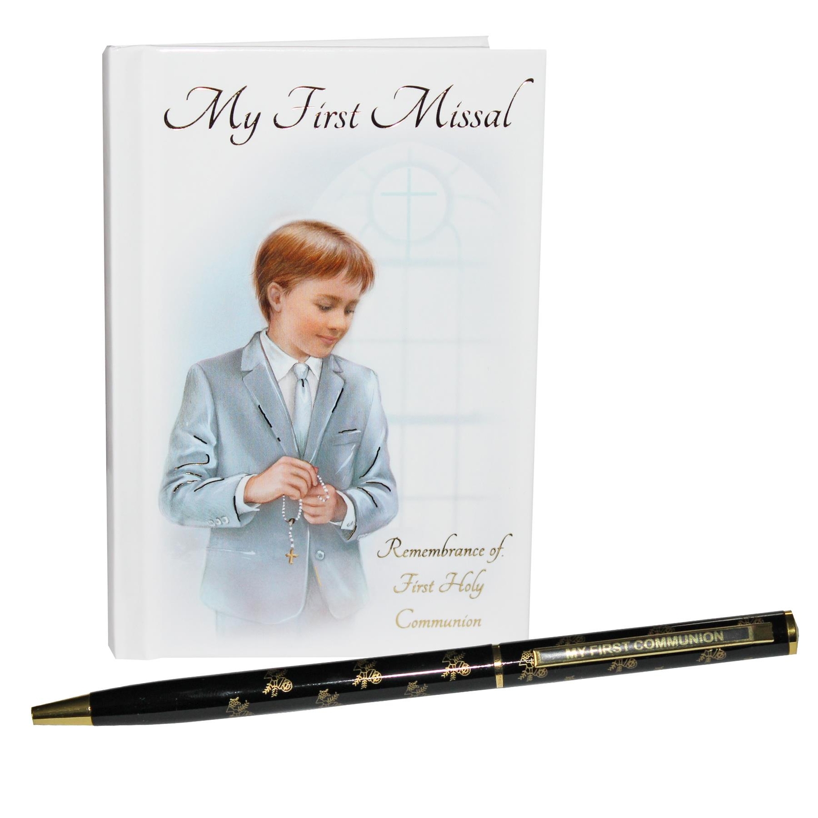 First Holy Communion Gift Set Boy Missal Book, Pen C5170