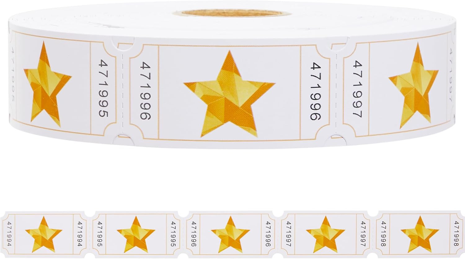 1000 Star Raffle Tickets, Single Roll Tickets for Events, Classroom Reward, Entr
