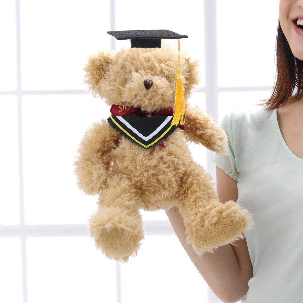2 Sets Graduation Toy Bear Doll Outfit Graduation Gown Set Assorted Color Plush