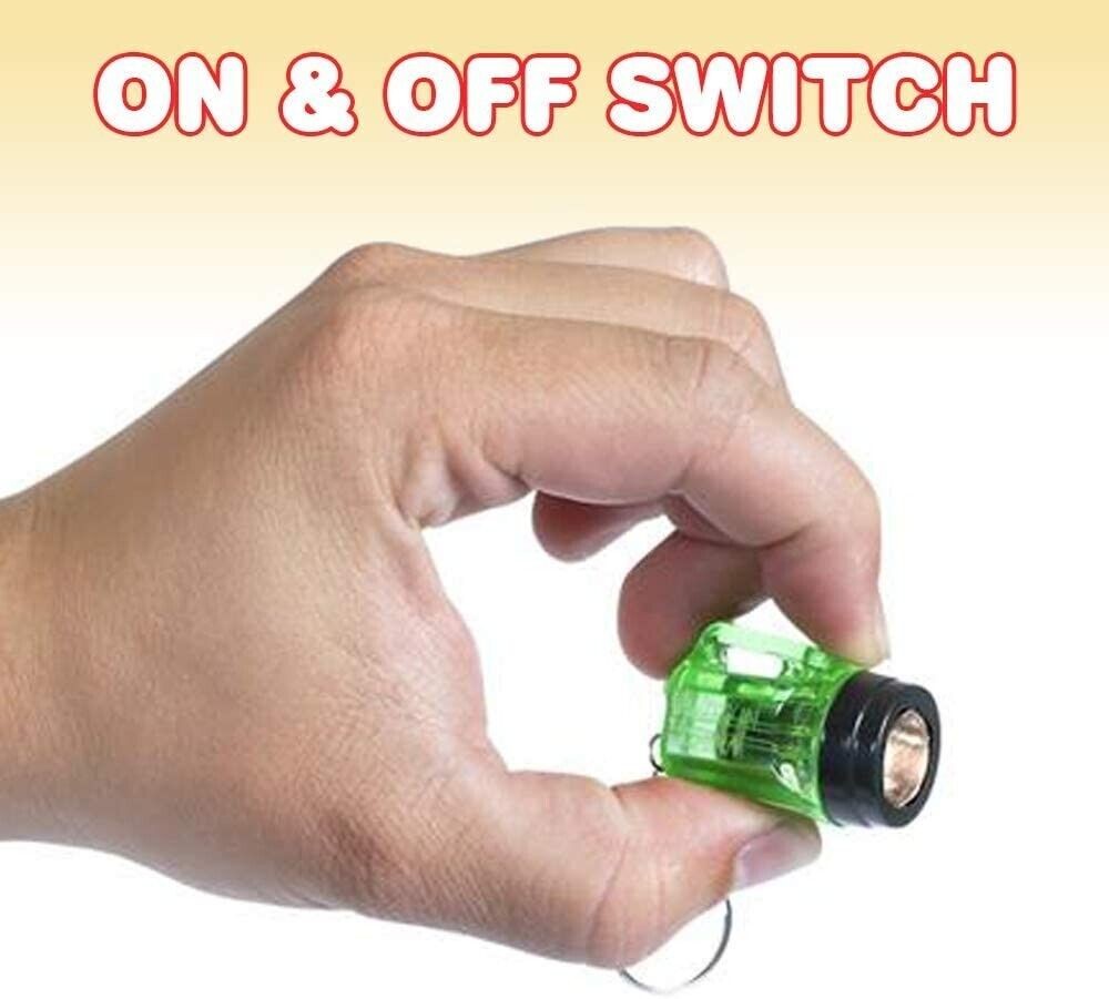 24 Mini Flashlight Keychains Assorted Neon Colors Party Favor Toys (2 dozen)