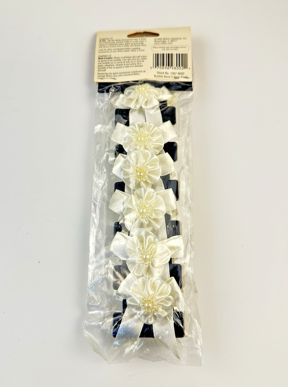 Vintage Wilton Five-Petal Pearl Bubble Bands 1999 Pack of 12