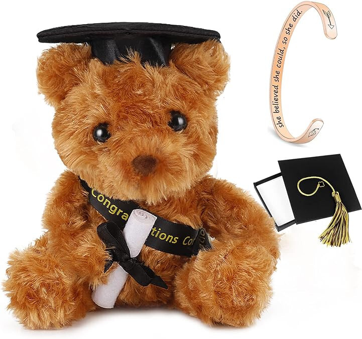 2025 GRADUATION GIFT BOX WITH PLUSH GRADUATION BEAR AND BRACELET-NEW-FAST SHIP