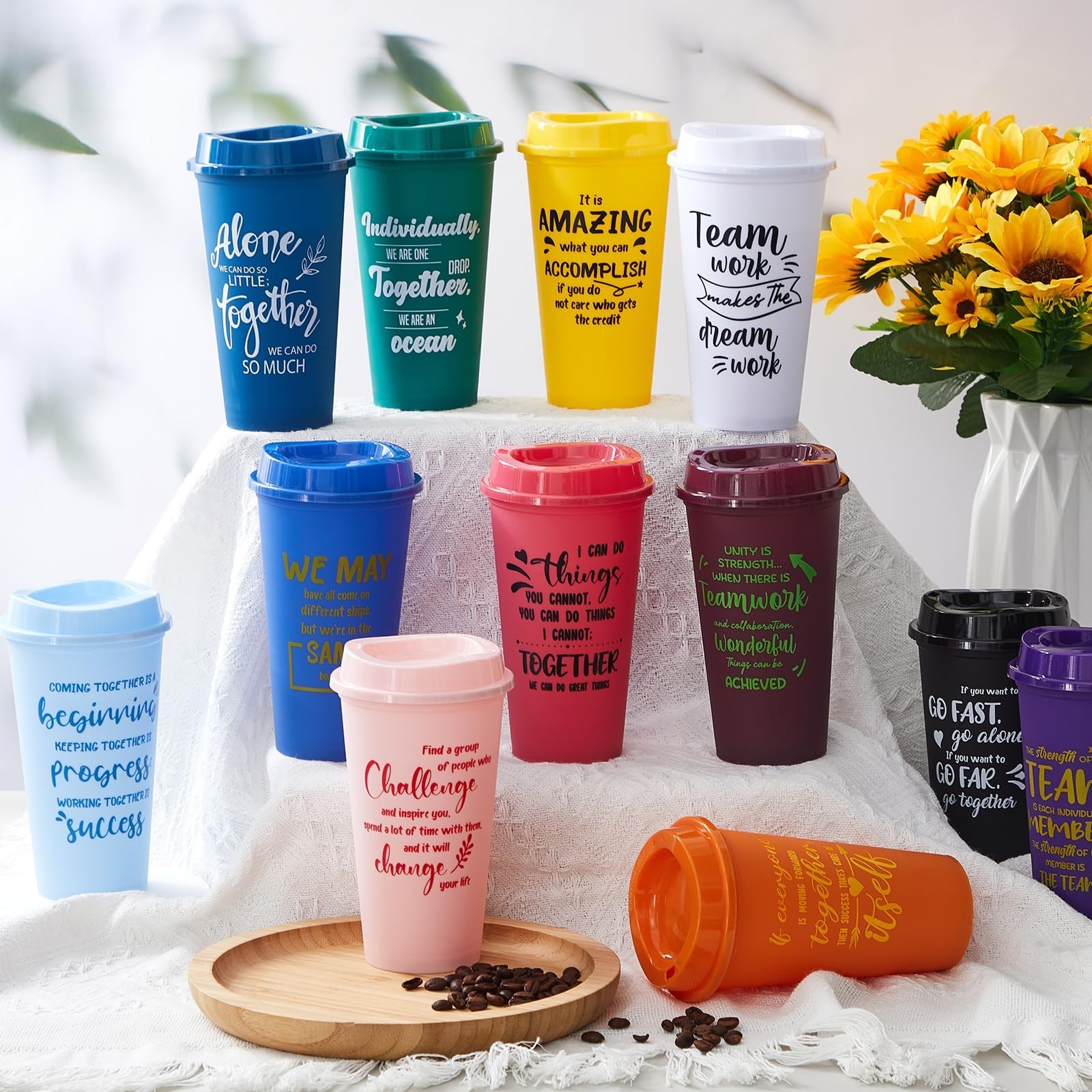 12 Pcs Team Appreciation Cups Employee Thank You Gifts 16 oz Reusable Plastic…