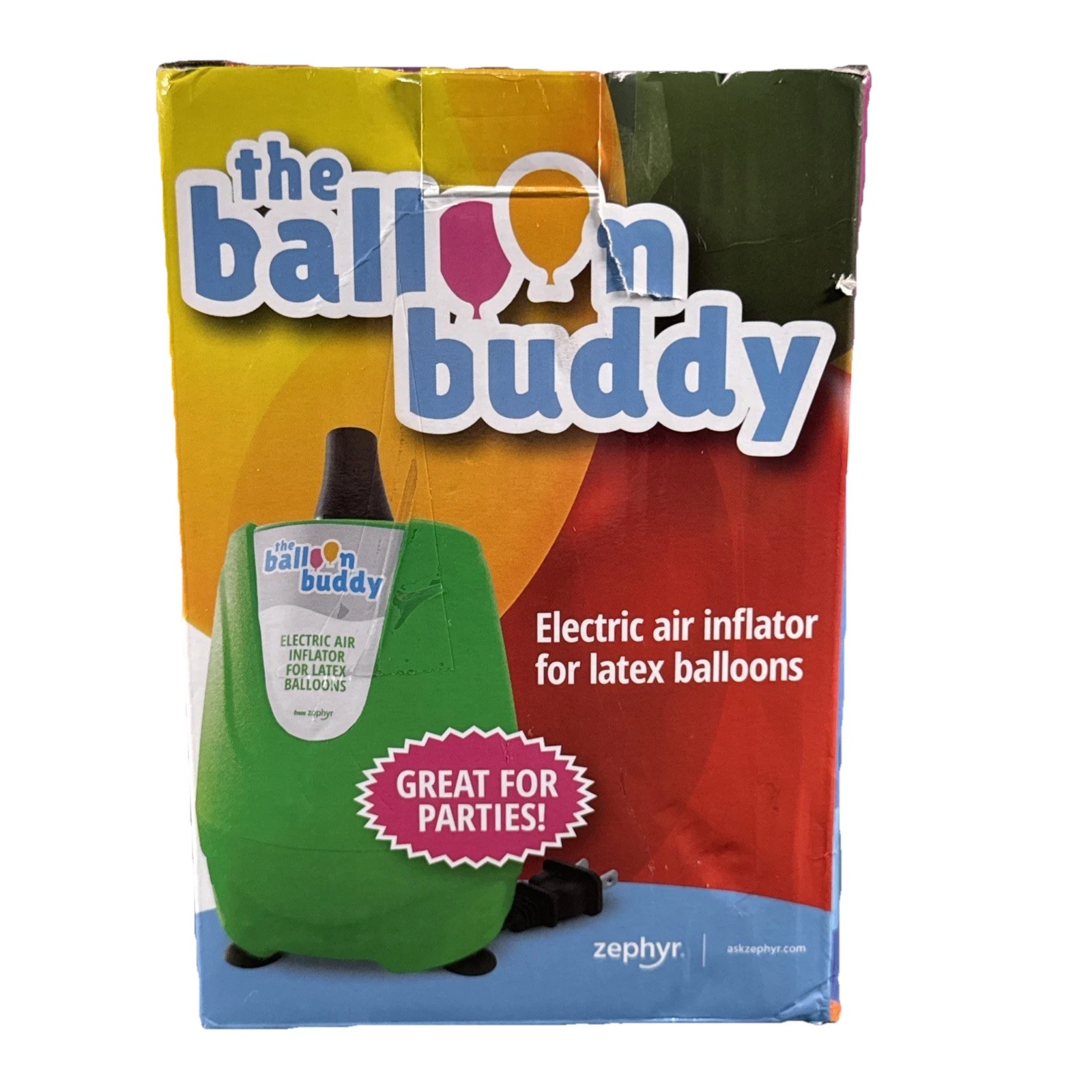 The Balloon Buddy Electric Air Inflator For Latex Balloons New Open Box