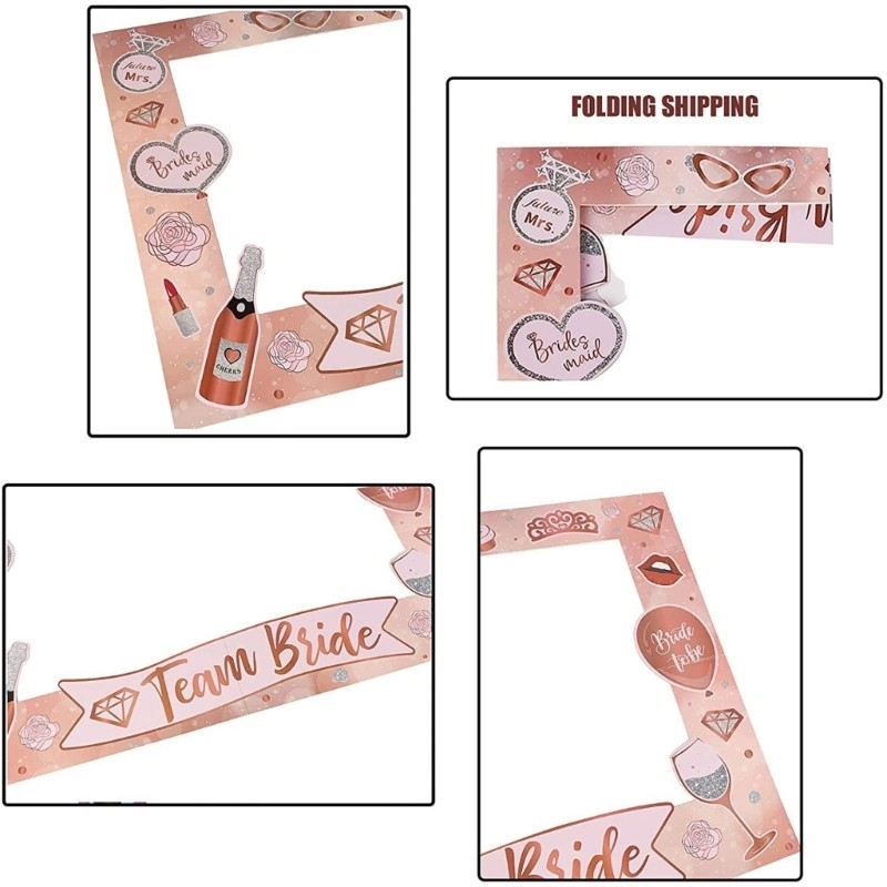 Wedding Decoration Team Bride Photo Booth Props Hen-Party Paper Frame Photo Prop