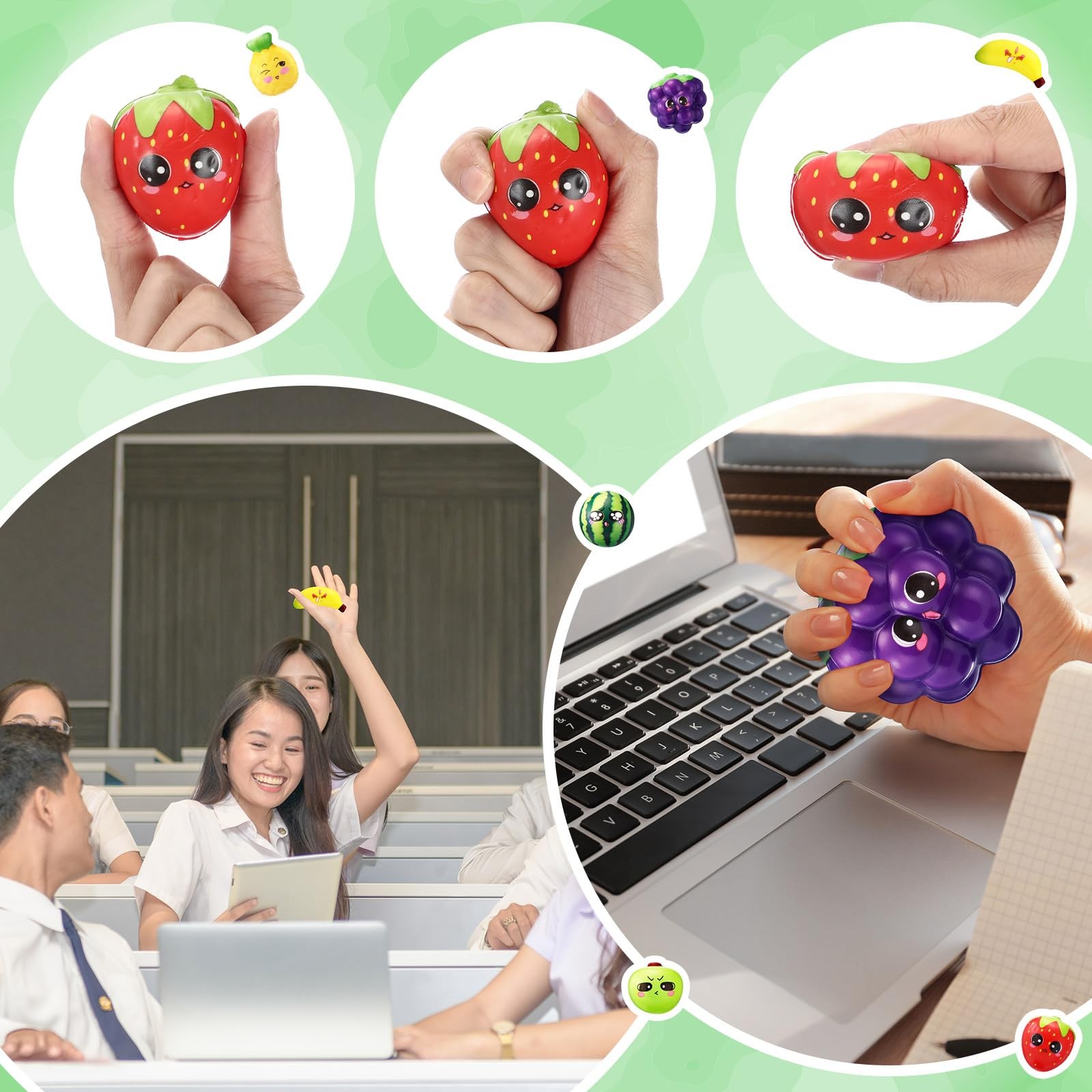 JellyArch 72 Sets Fruit Stress Balls Appreciation Gifts for Employee Coworker