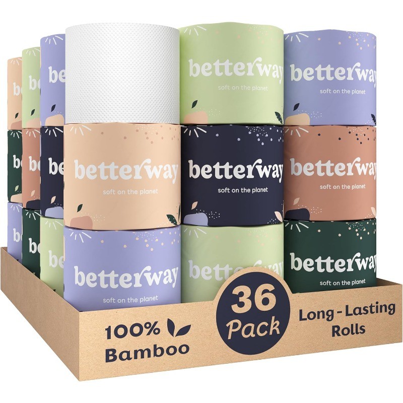 Bamboo Toilet Paper 3 Ply – Sustainable Toilet Tissue – 36 Long-Lasting Organic