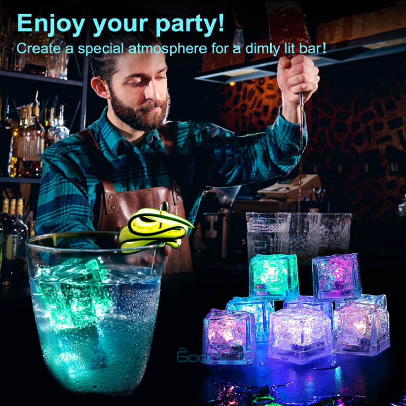 Lot Light Up Ice Cubes for Drinks Multi-Color LED Ice Cubes for Ice Cube Light