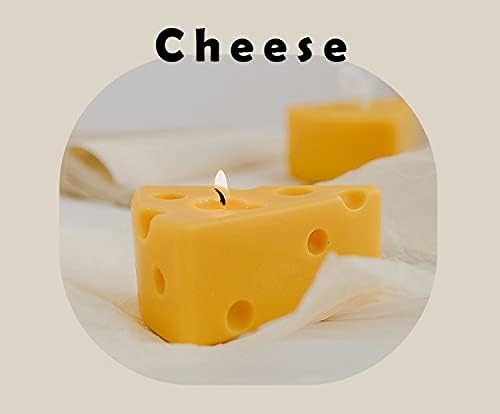 Cheese Shaped Scented Decorative Candle – Cute Fun Home Kitchen Food Decor Gift