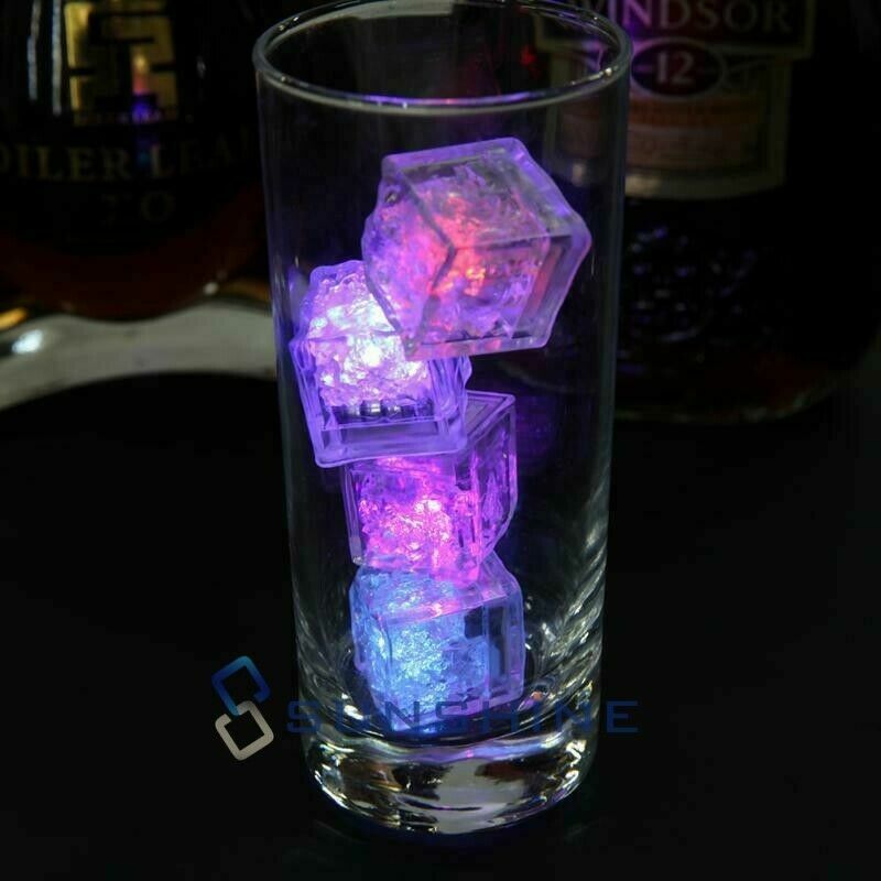 Waterproof Light Up LED Ice Cubes for Party Drinks Glowing Flashing Ice Cube