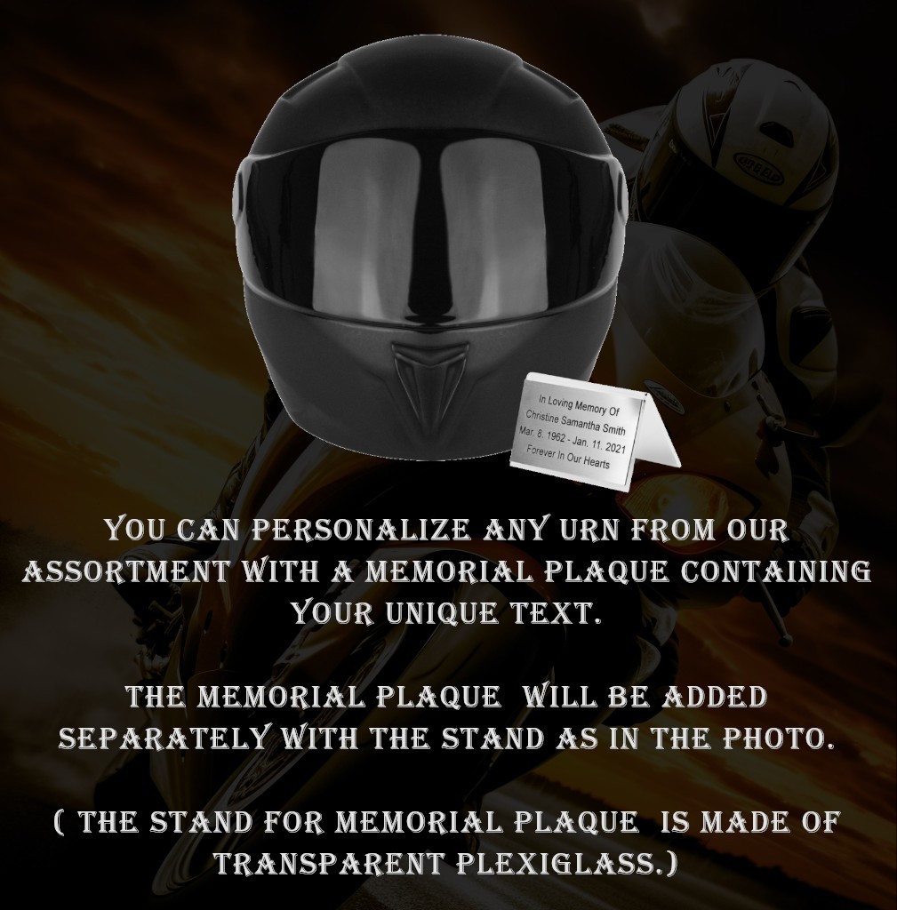Unique Motorcycle Helmet Cremation Urn For Adult Ashes Artistic Memorial Urn