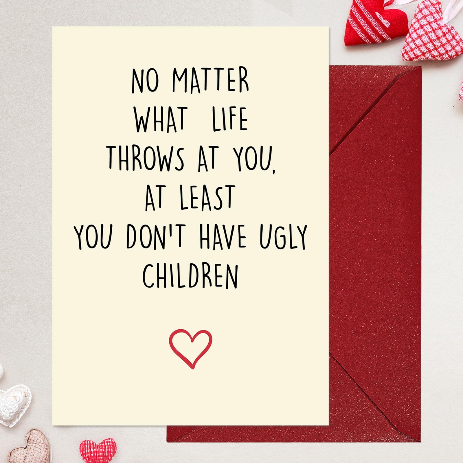 Cheerin Greeting Card with Envelope – Funny 8 inches x 5.3 inches, Warm White