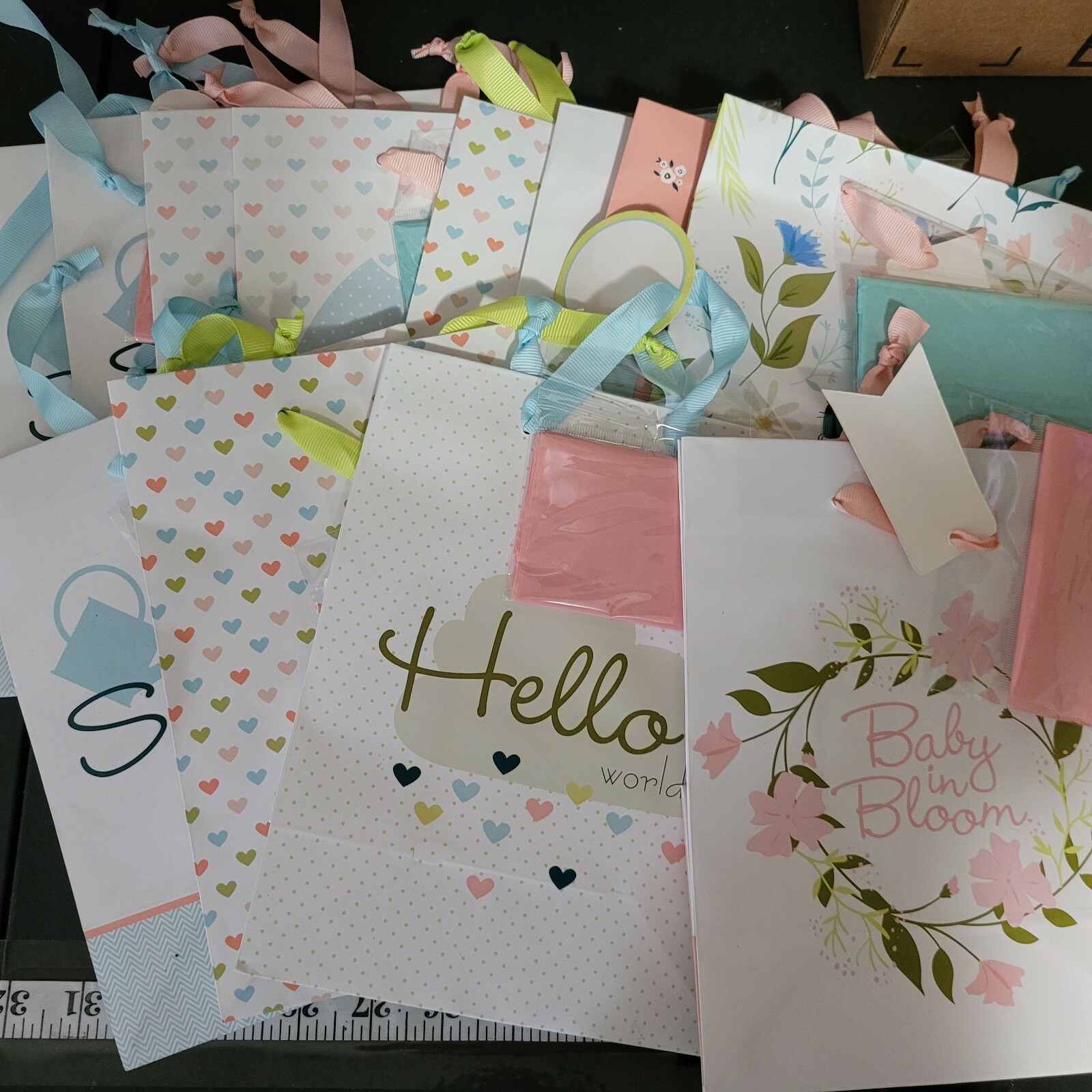 Baby Shower Gift Party Bundle Plates Cutlery Decoration Bags Growth Chart