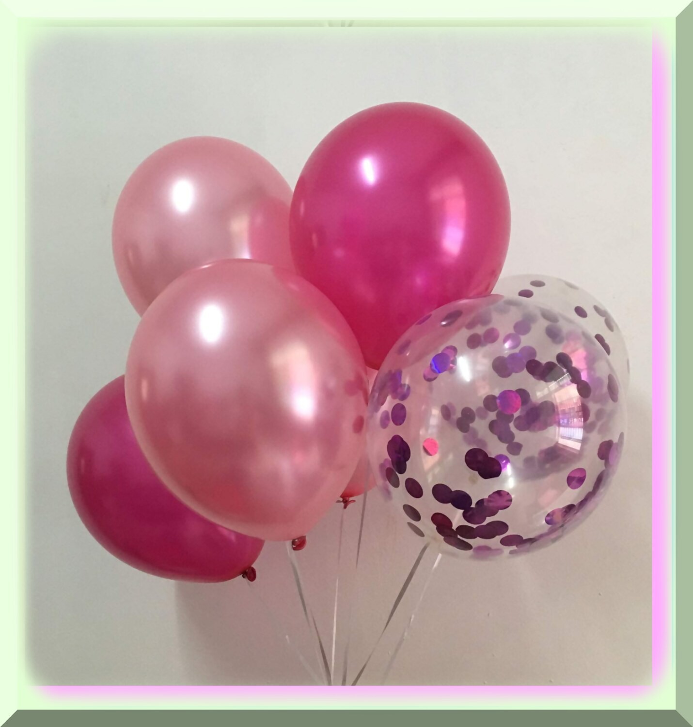 Pink Metallic Confetti Balloons for Girls’ Party