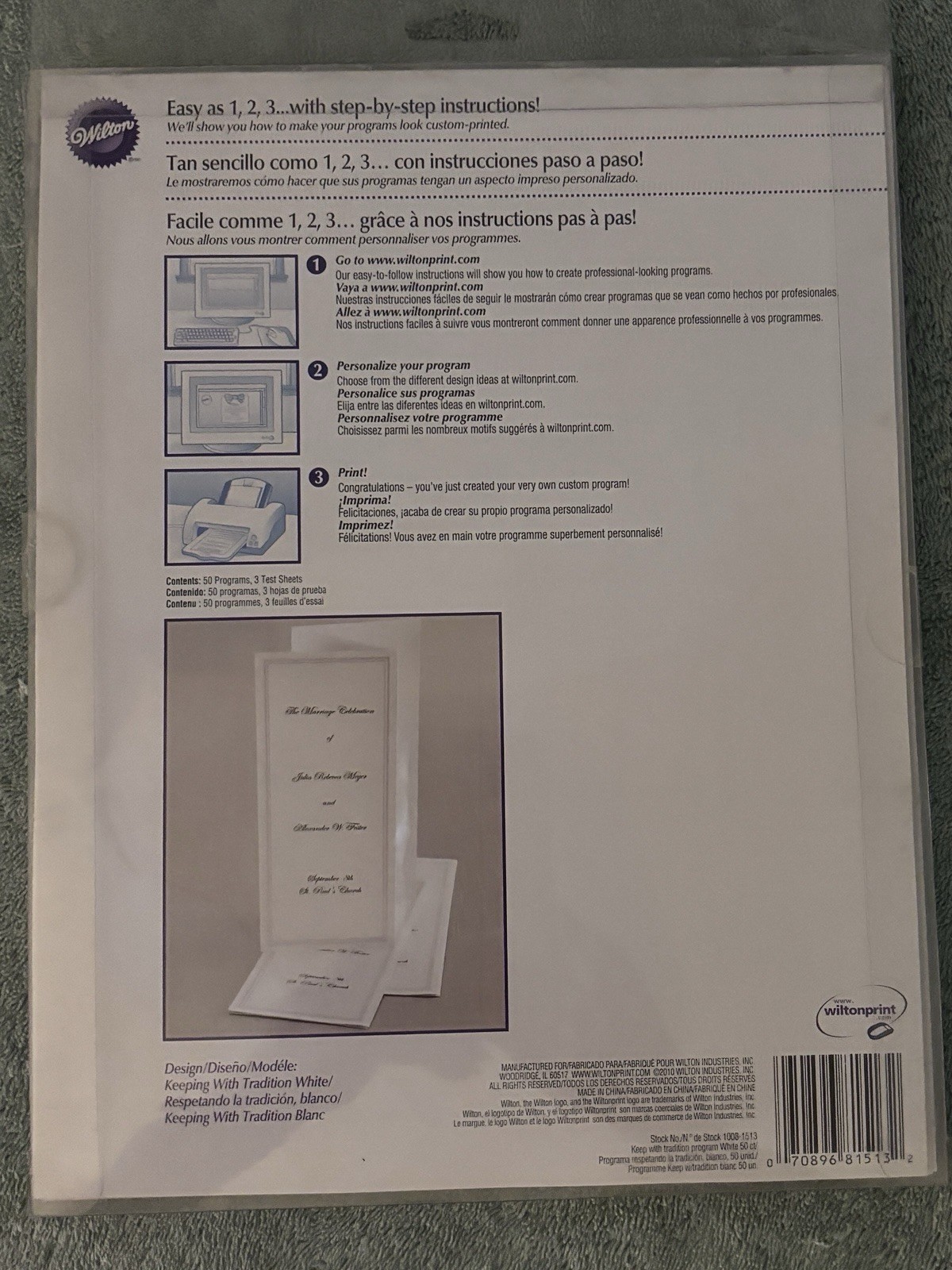Wilton Trifold Programs Plain White 50 Pack. Lot of 4