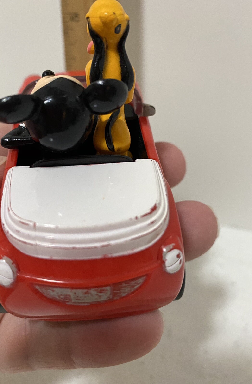 DecoPac Mickey Mouse and Pluto in Rolling Red Car Cake Topper Disney