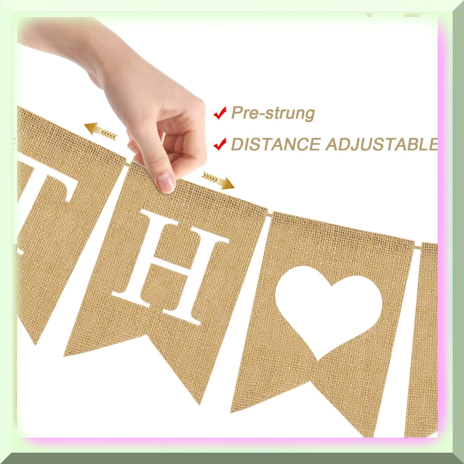 Gender Neutral Baby Shower Burlap Banner 2.5m