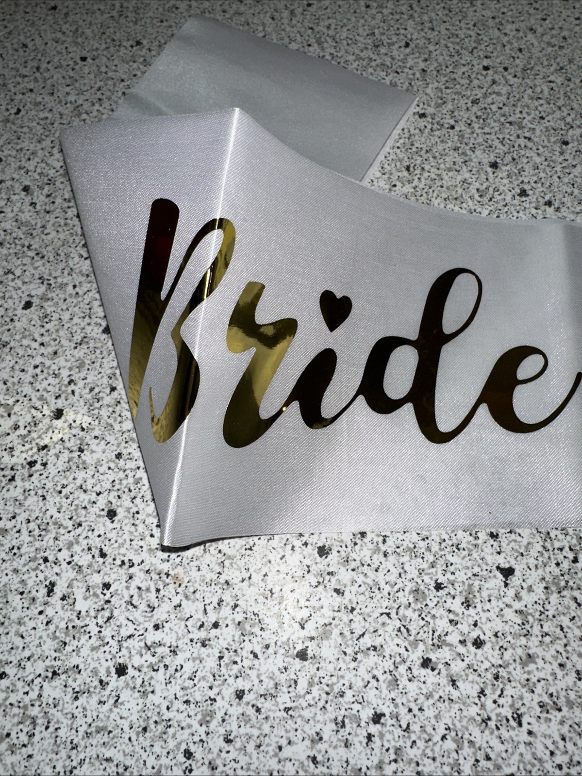 “Bride To Be” Sash White With Gold Lettering