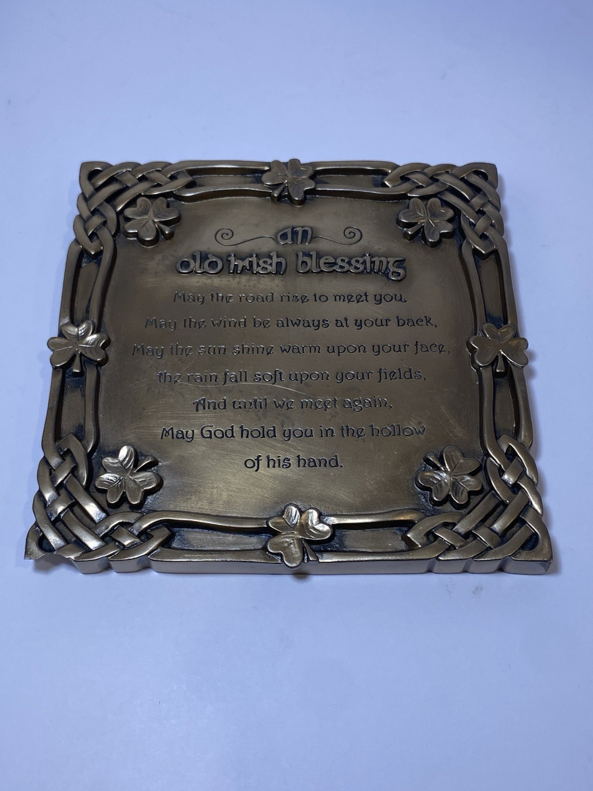 Celtic Shadows – Bronze Gallery – BRONZE PLATED PLAQUE -“ An Old Irish Blessing”