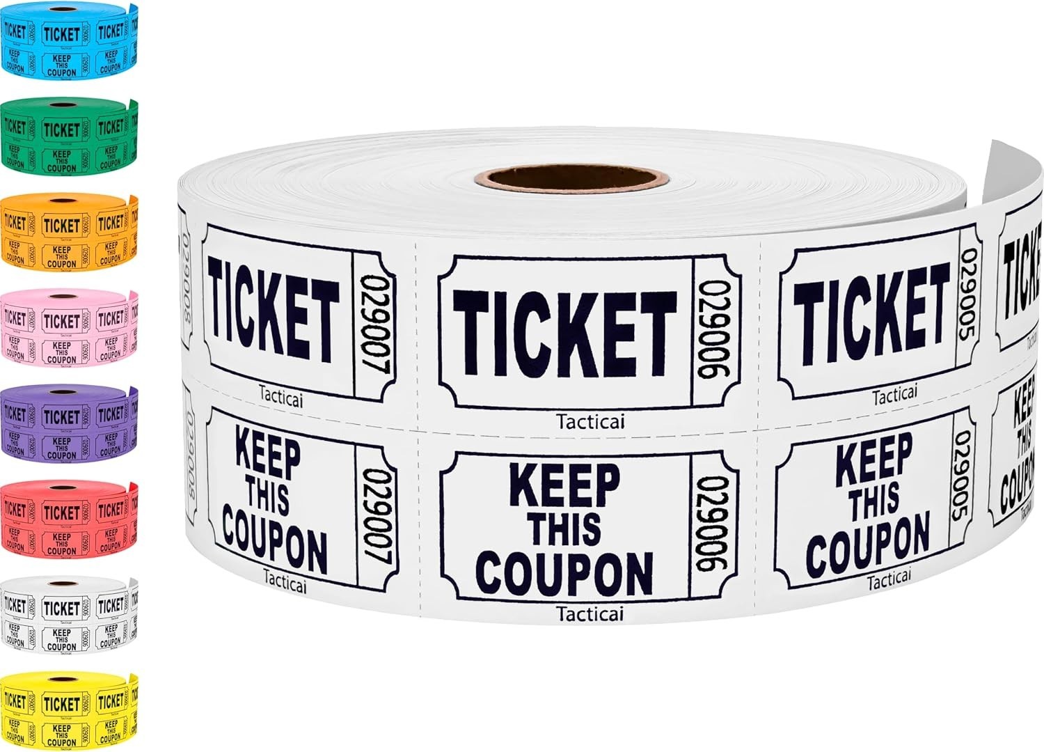 Consecutively Numbered 1000 Raffle Tickets – Cardstock, Ideal for Events