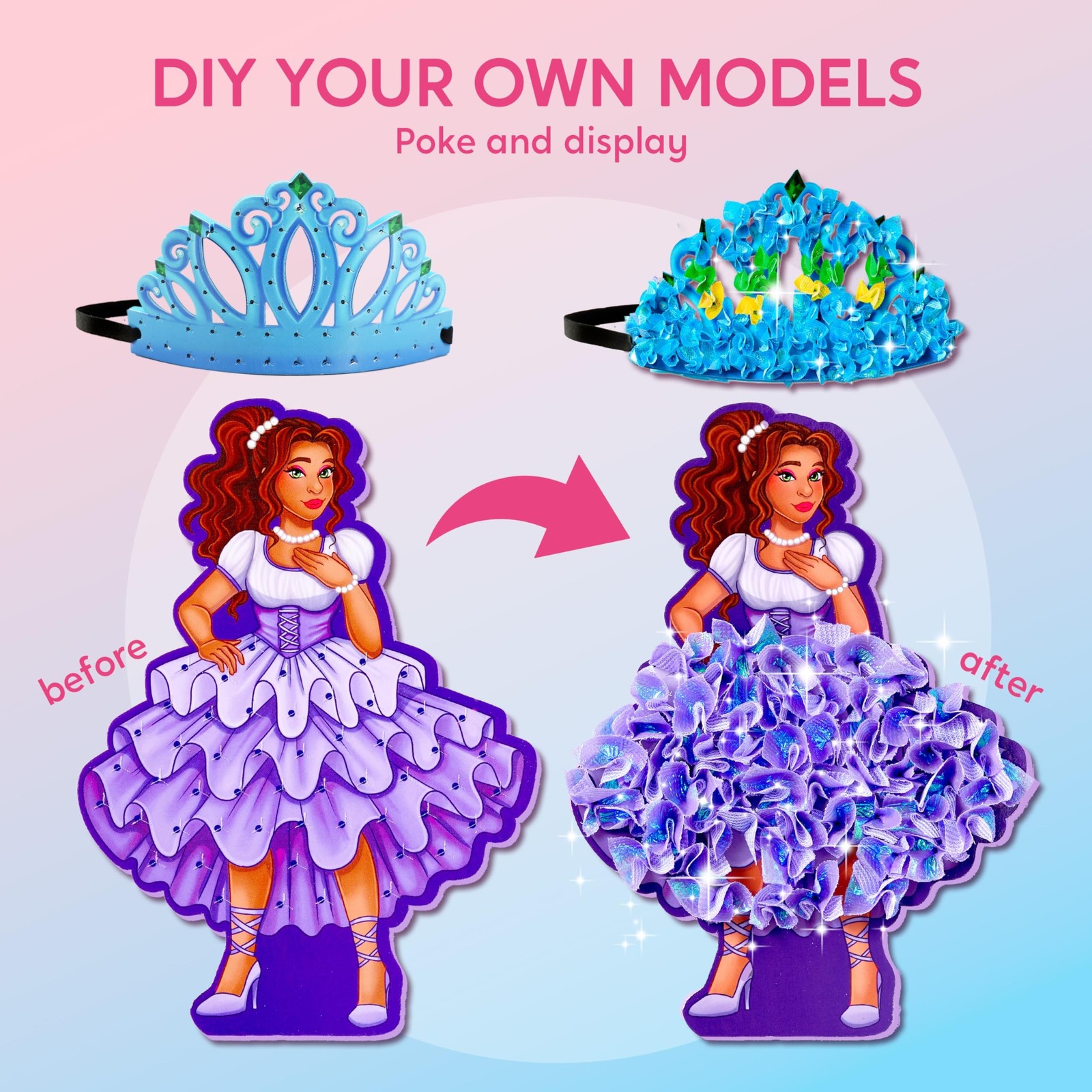 JOVA Klever Kits Poke in Fun Art Crafts for Kids Ages 4-8, Princess Dress-up,…