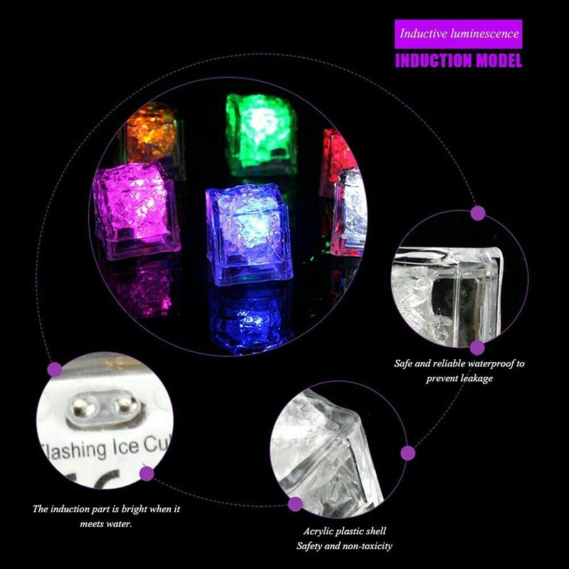 Lots Light Up Ice Cubes Color Changing Led Ice Cubes for Drinks Glow in the Dark