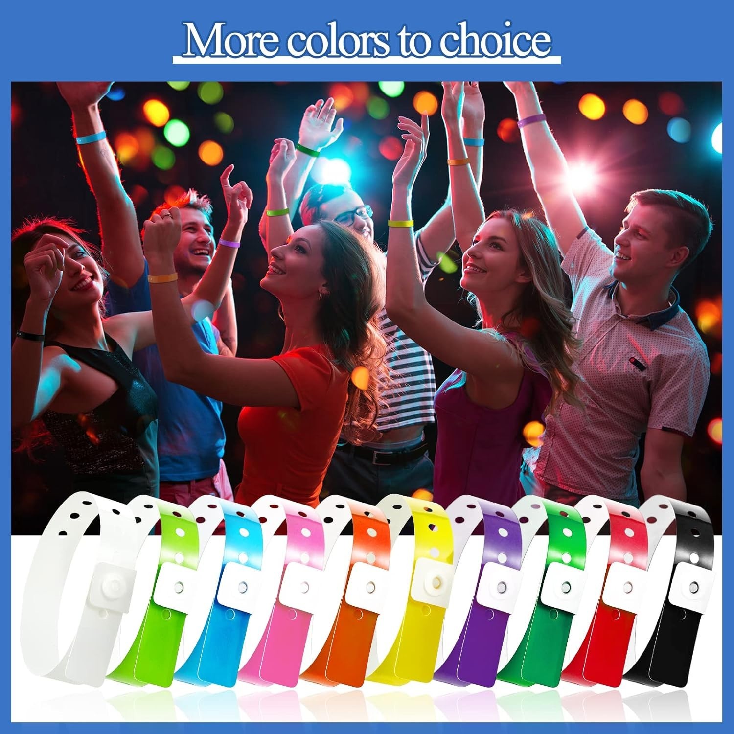 1000 Pcs Multicolor Plastic Wristbands for Events Party Vinyl Wrist Band Plas…