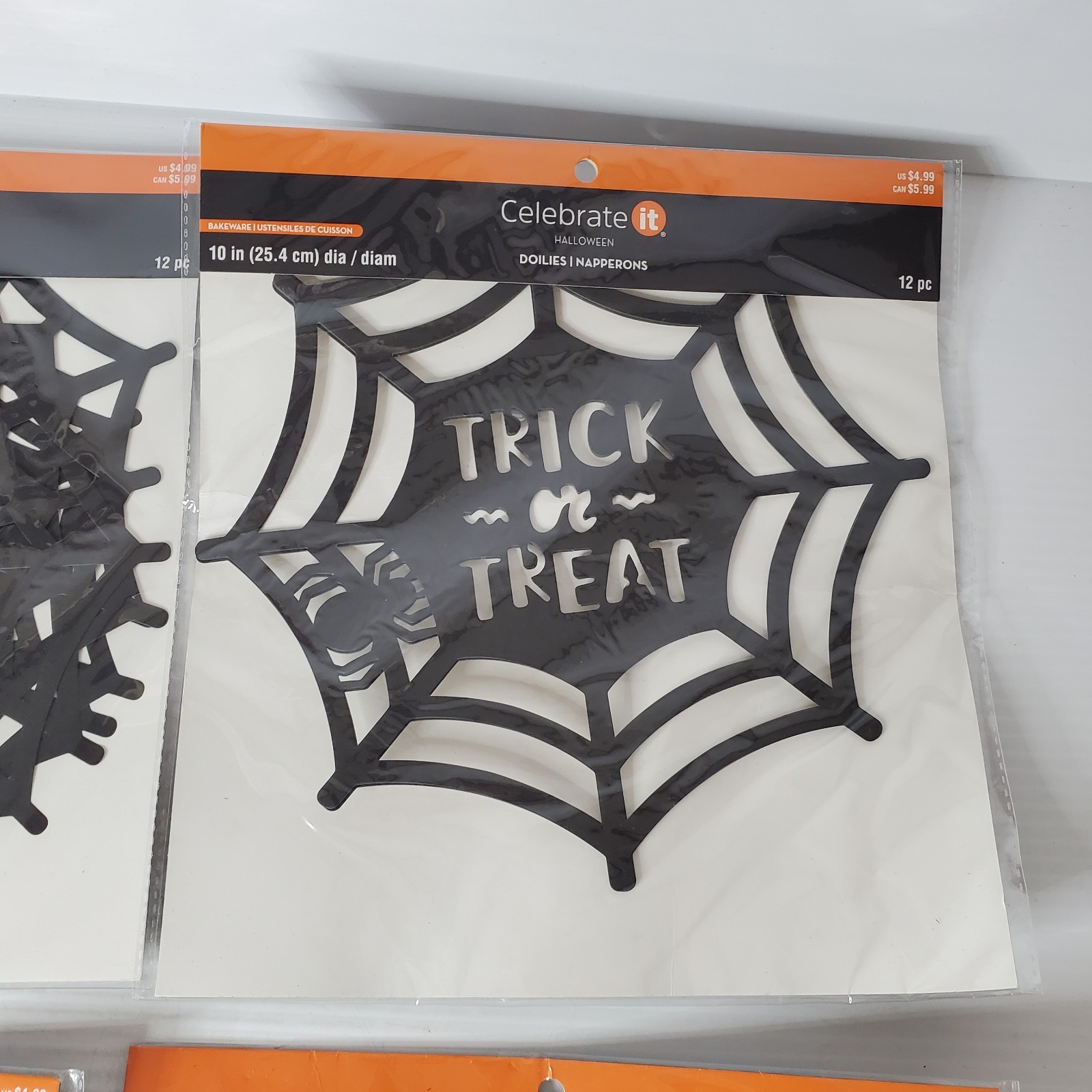 Halloween Trick Or Treat Spiderweb Skulls Doilies 10″ Table Decoration 48 Total