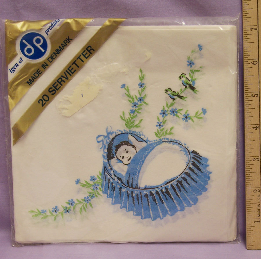 BABY SHOWER NAPKINS 154 TOTAL IS 7 UNOPENED PACKS VARIETY PICTURES NEW