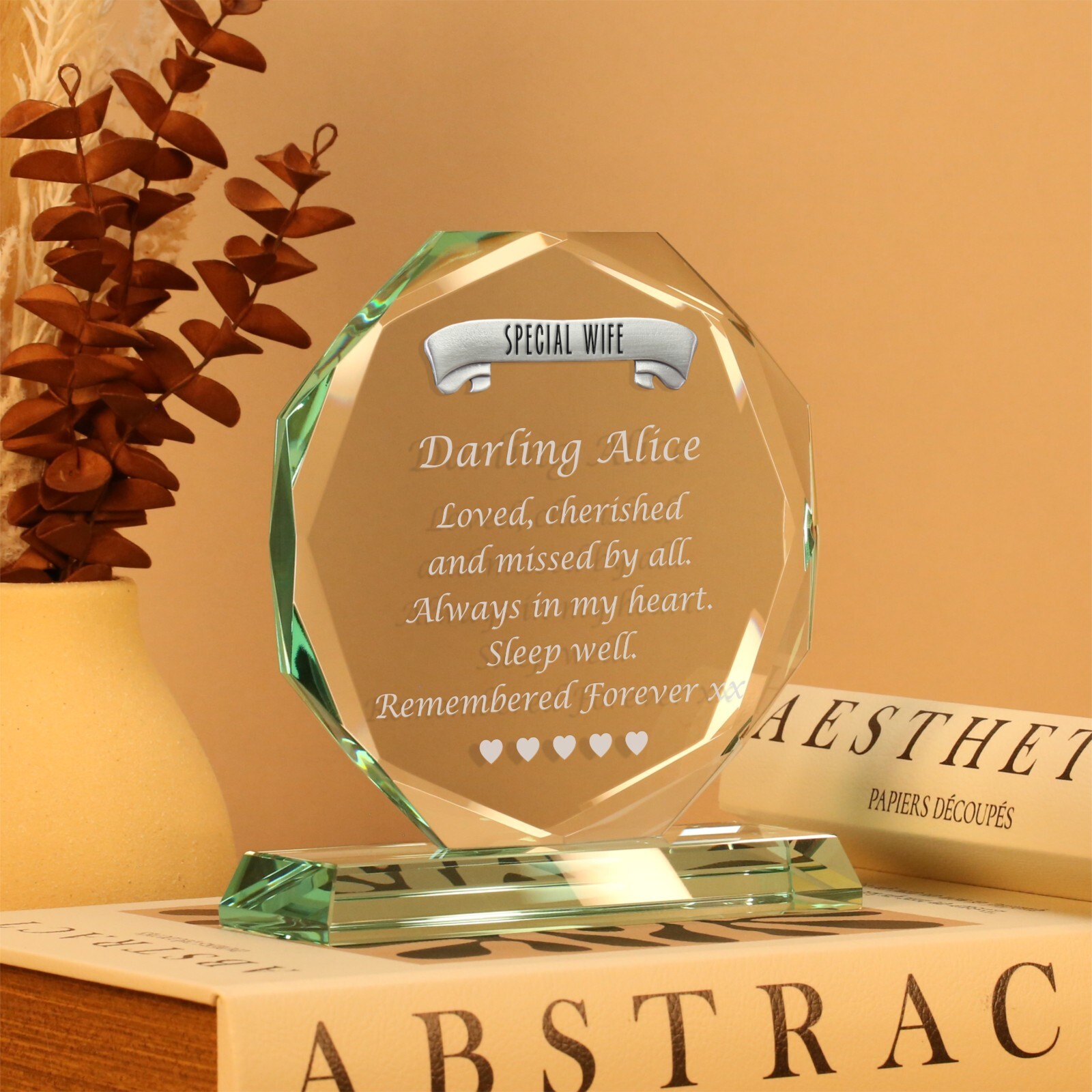 Engraved Special Wife Cut Glass Gift Birthday Christmas In Sympathy Gifts
