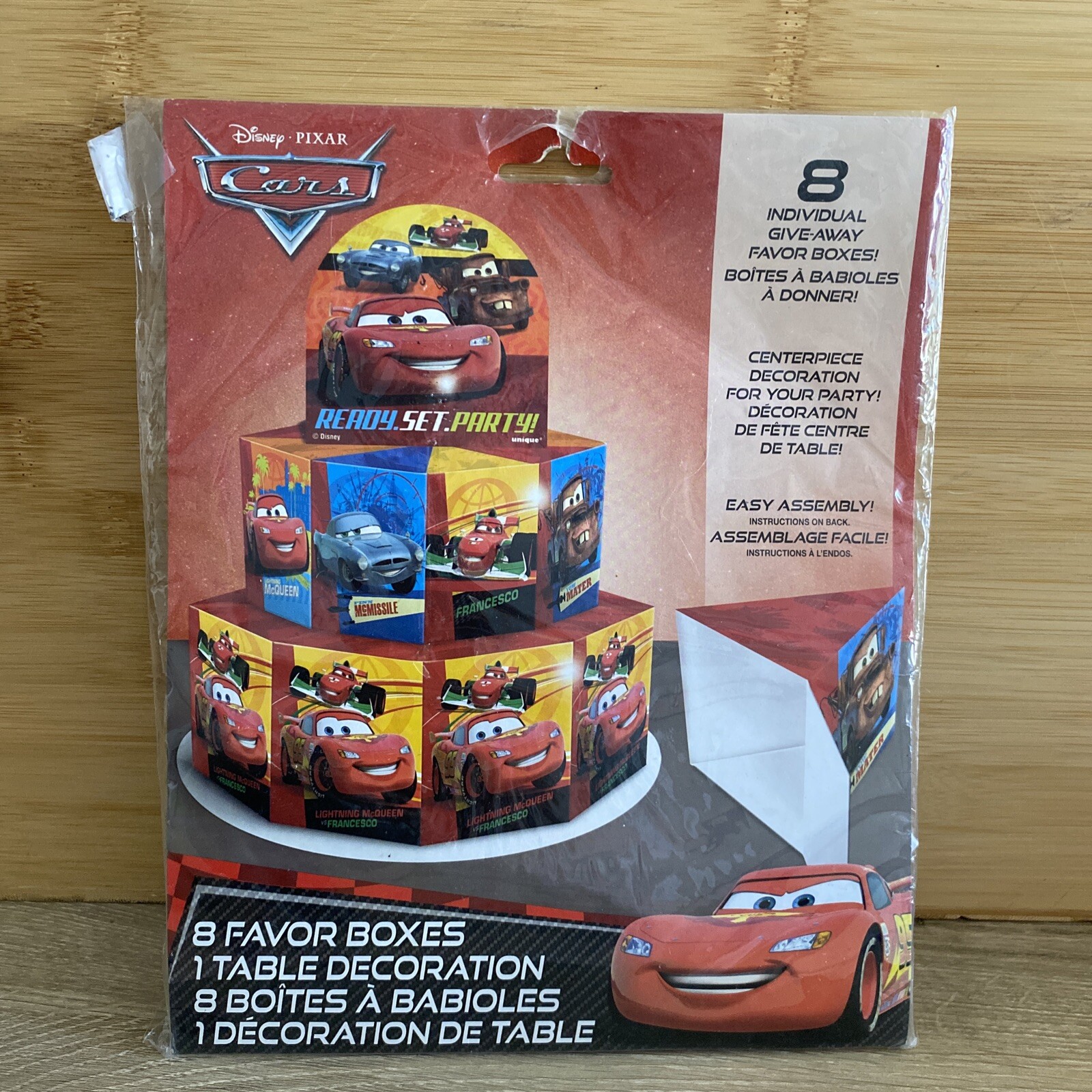 Disney Cars Favour Box Centrepiece Decoration for 8. Unique. Brand New Sealed