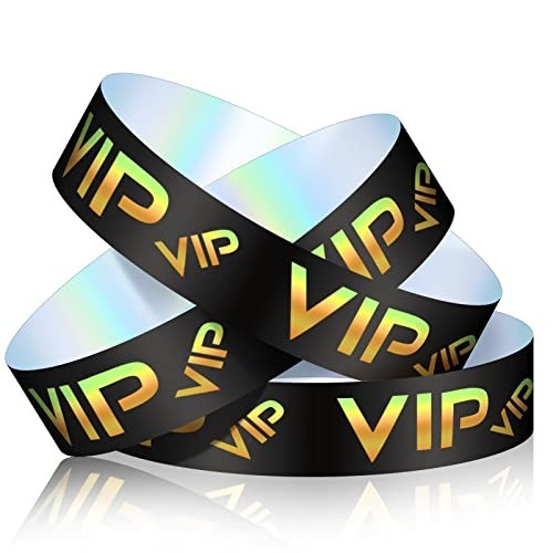 500 Pack VIP Plastic Wristbands Waterproof Bracelets for Events Concerts Parties
