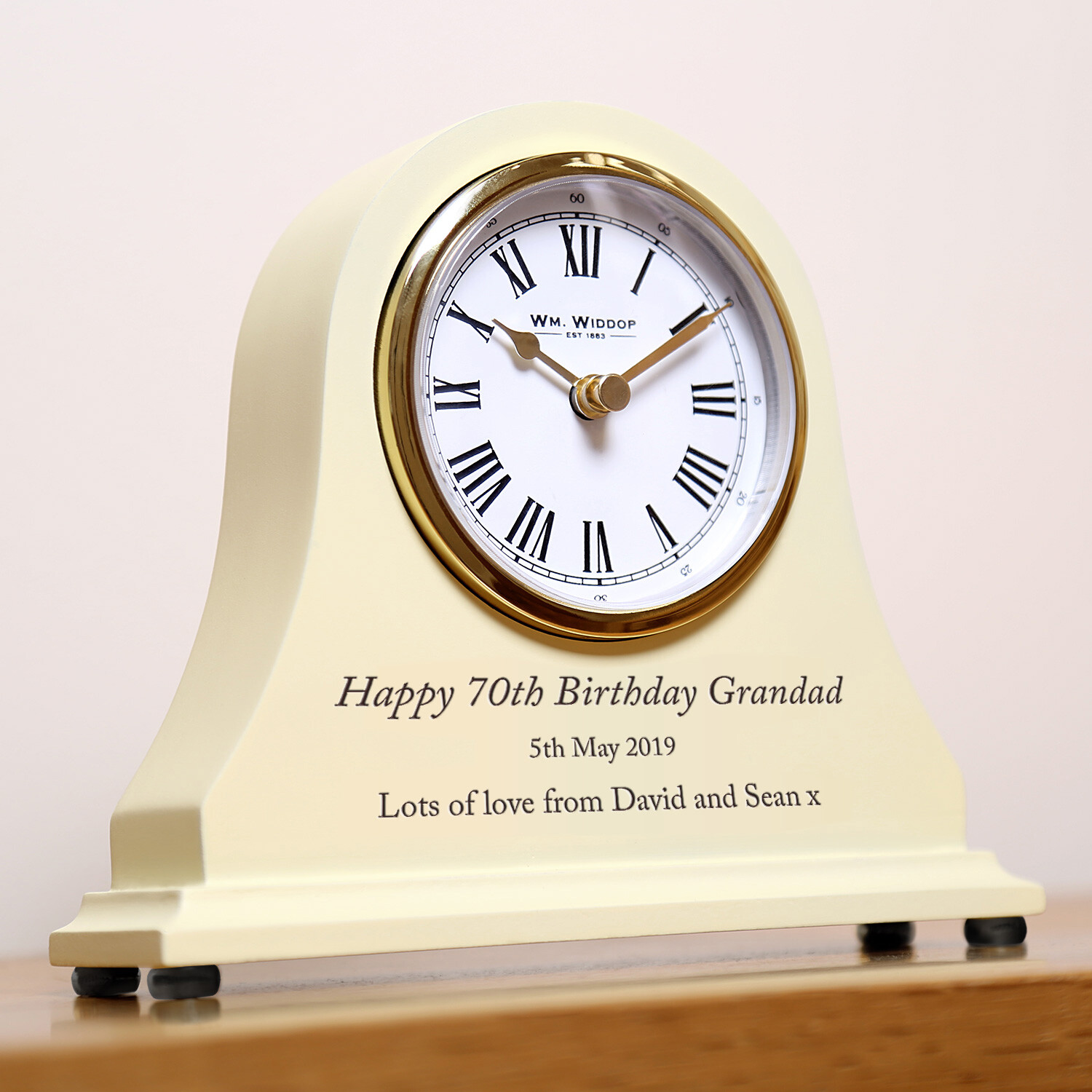 Grandad’s Engraved Birthday Wooden Clock 60th 70th 80th 90th Grandpa Gift Idea