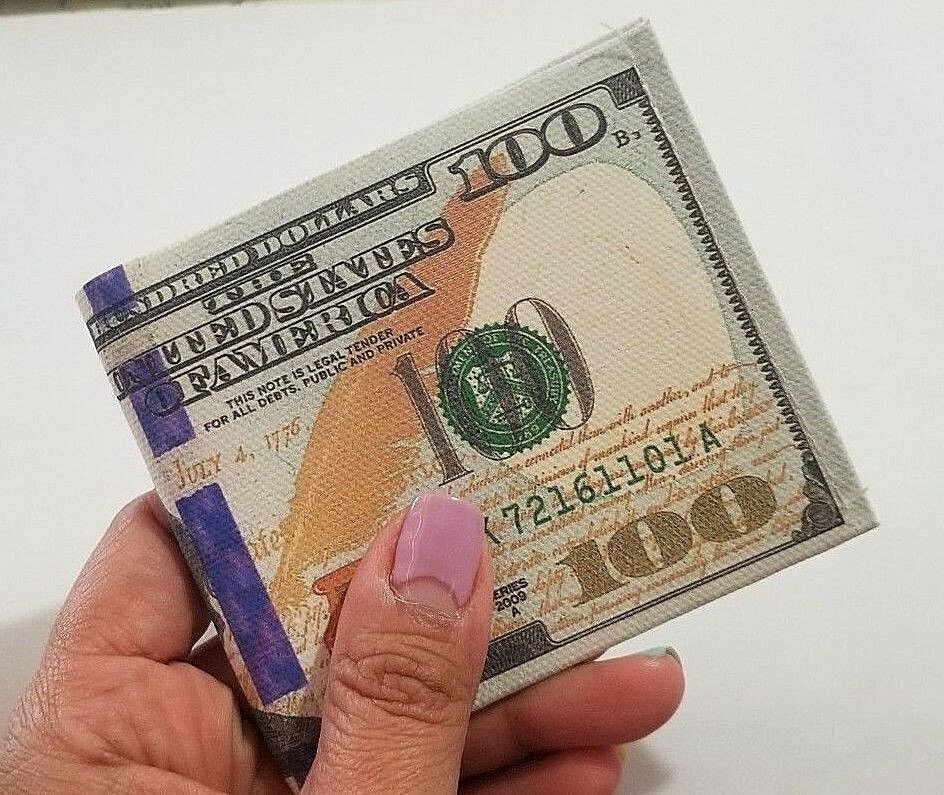 $100 Hundred Dollar Bill Wallet Money Thin Bi-Fold Card Holder – US SELLER
