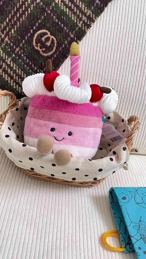 Food Stuffed Doll Cherry Cake With Tags Plush Toys Gifts