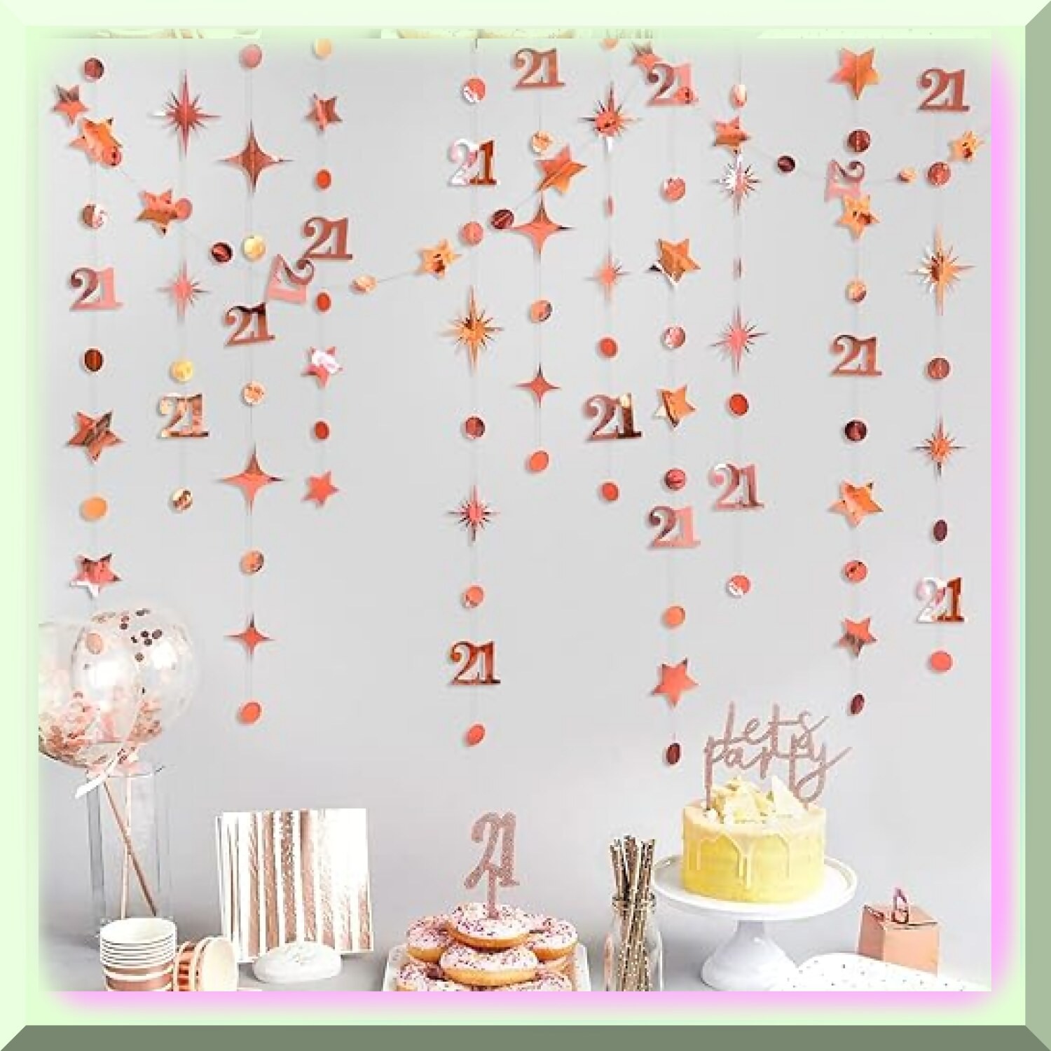 Rose Gold Celebration Kit with Dot Garland and Stream