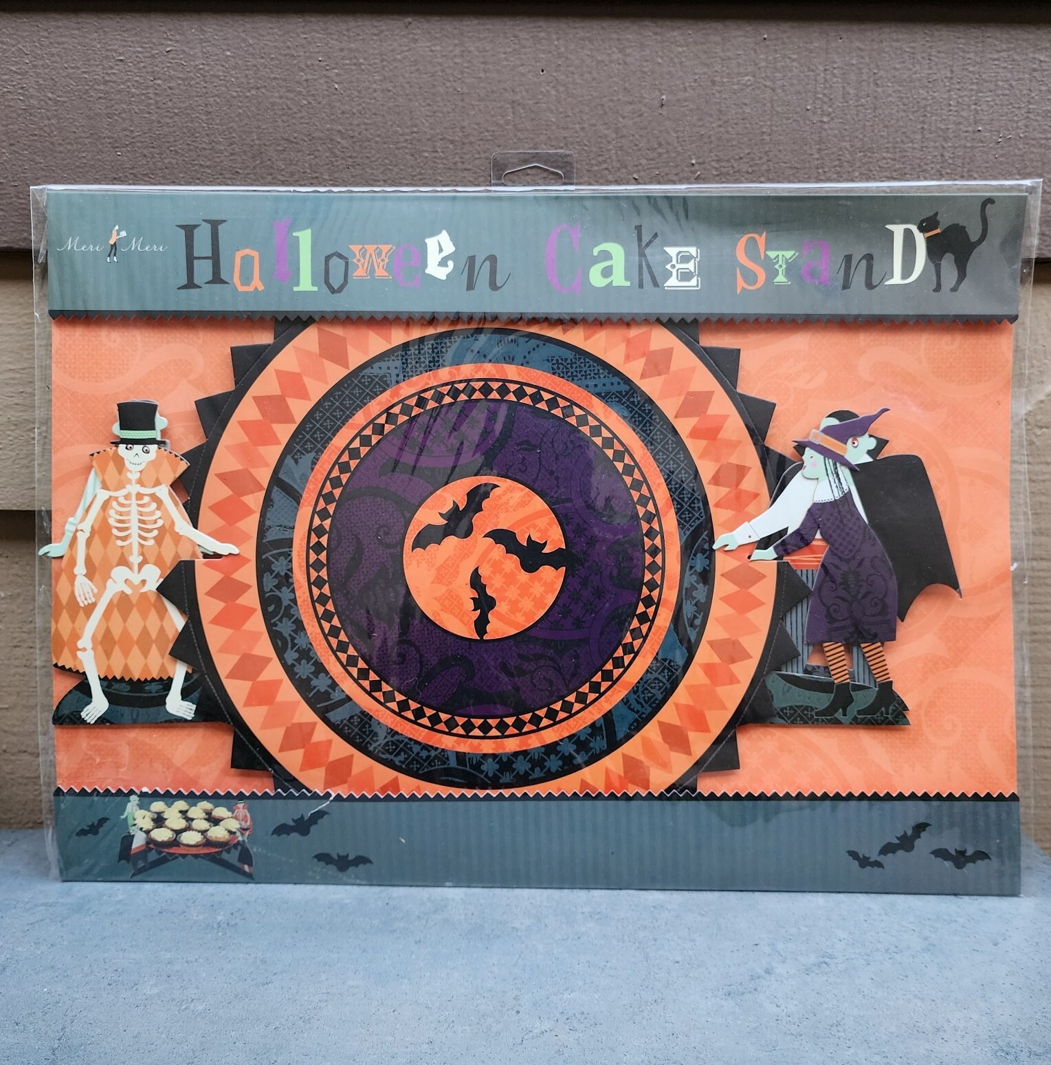 Meri Meri Halloween Cake Stand Pop-Up Cupcake Witch Skeleton Monster Vampire Bat