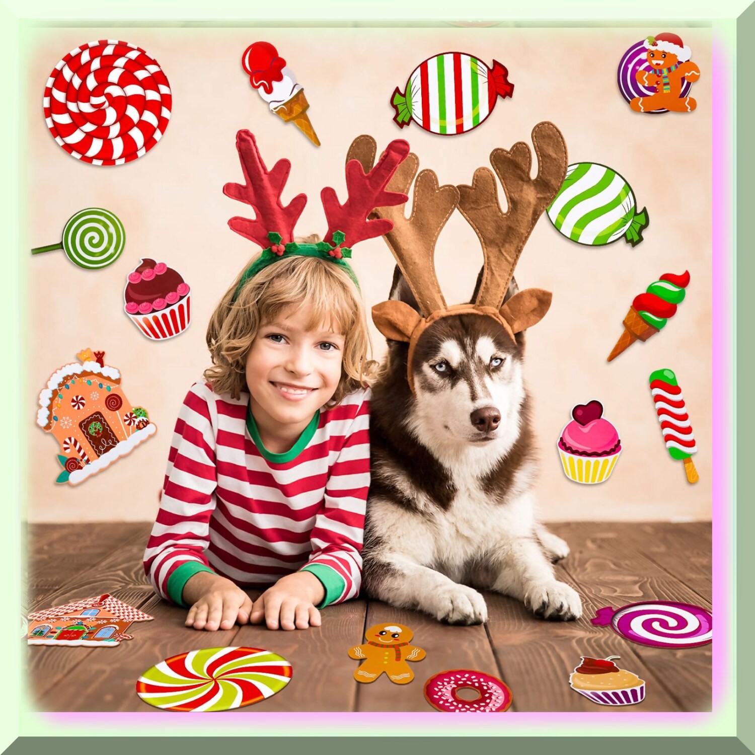 Gingerbread Cutouts and Candy Decorations Set