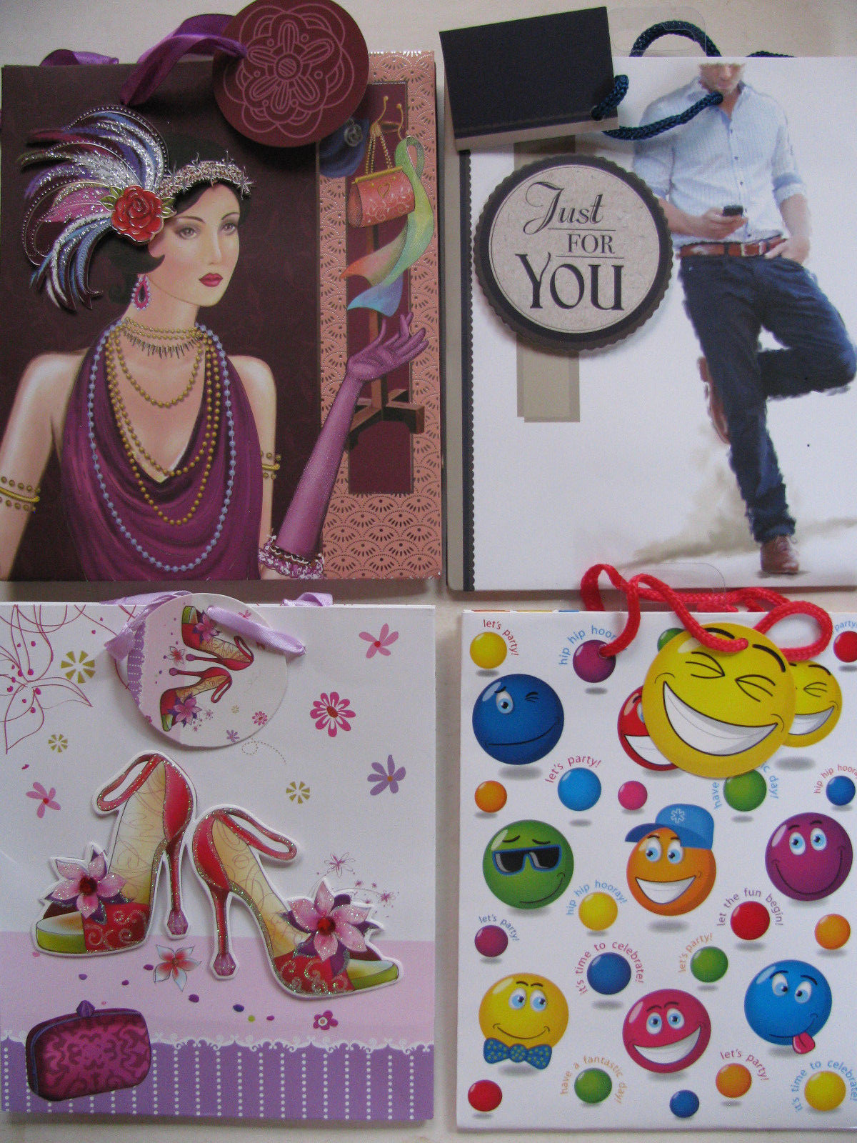 Gift Bags Various Design Medium Portrait Size Unicorn Art Deco Cat Tags Giftbags