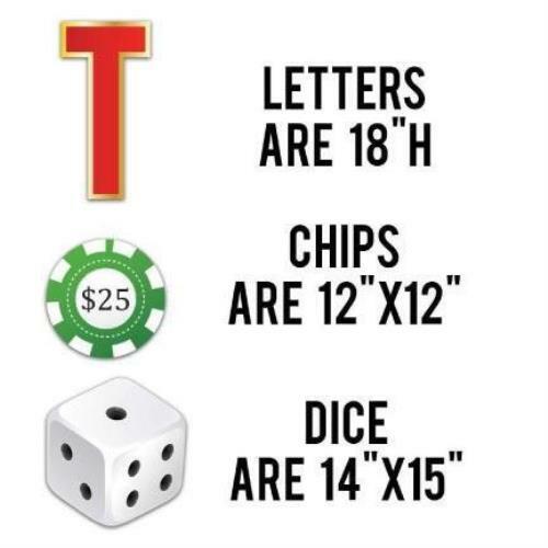 Casino Party Decorations and Yard Letters 23 piece set – FREE SHIPPING