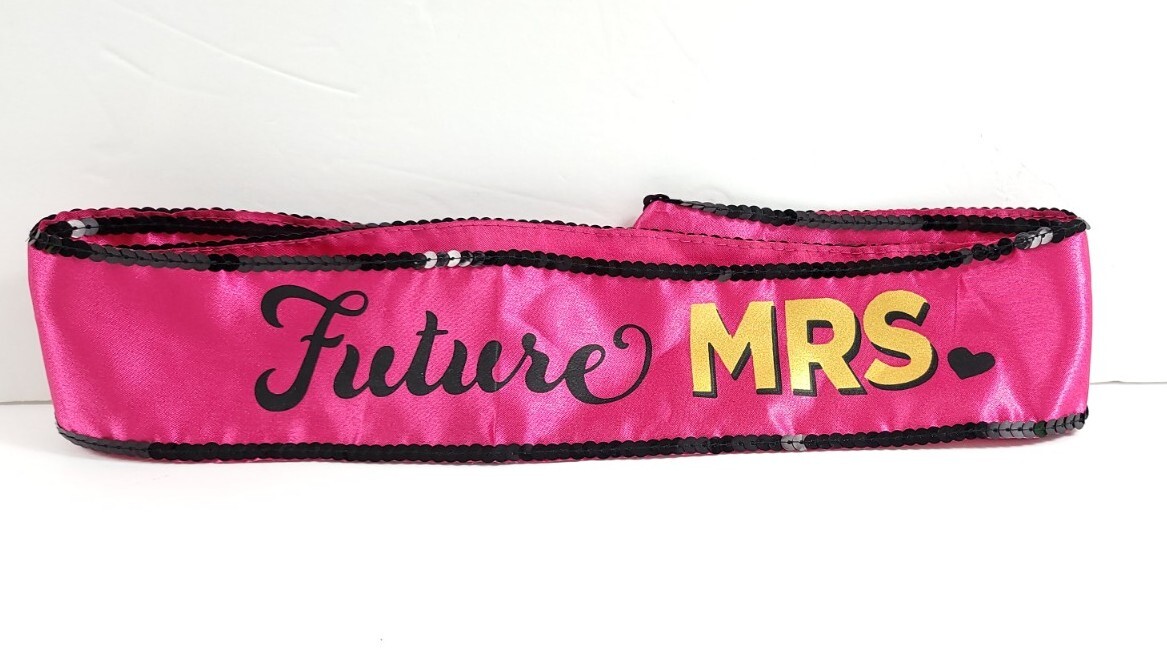 Bachelorette Pink Sash Future Mrs. Bride Accessories Party Wedding Hen Night