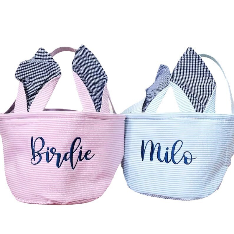 Personalised Easter Basket Egg Bags Tote Handbag Custom Text Girls Boys Gift AU