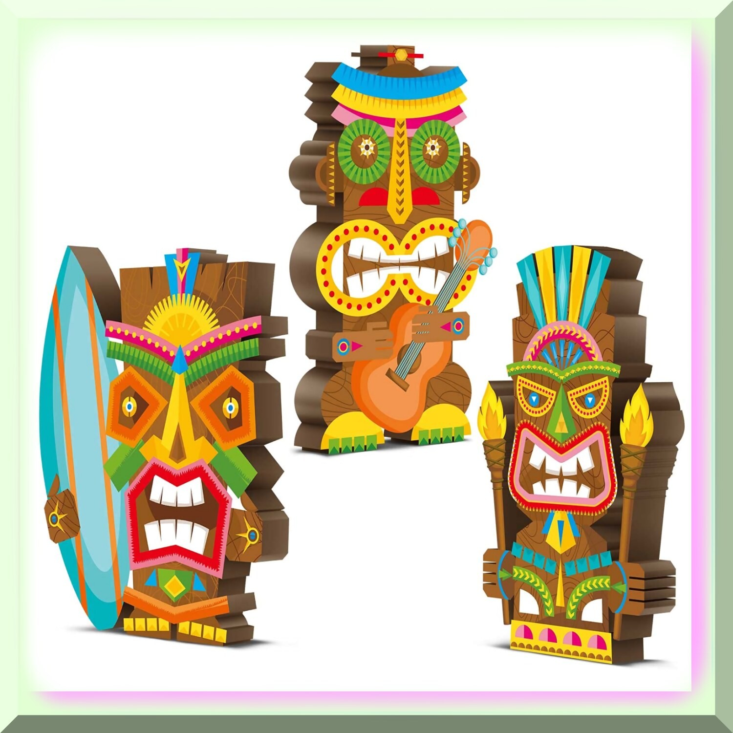Colorful Wooden Signs for Tropical Luau Party
