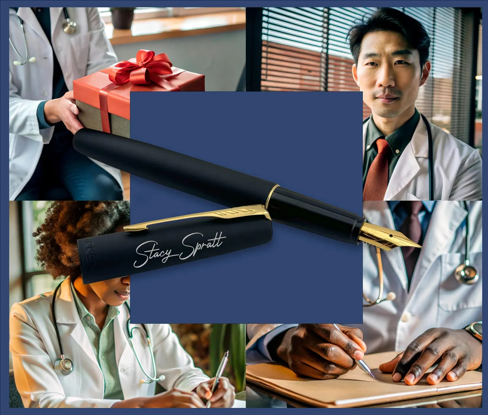 Engraved Parker Fountain Pen Gift – Personalized Gift for Doctor, Boss