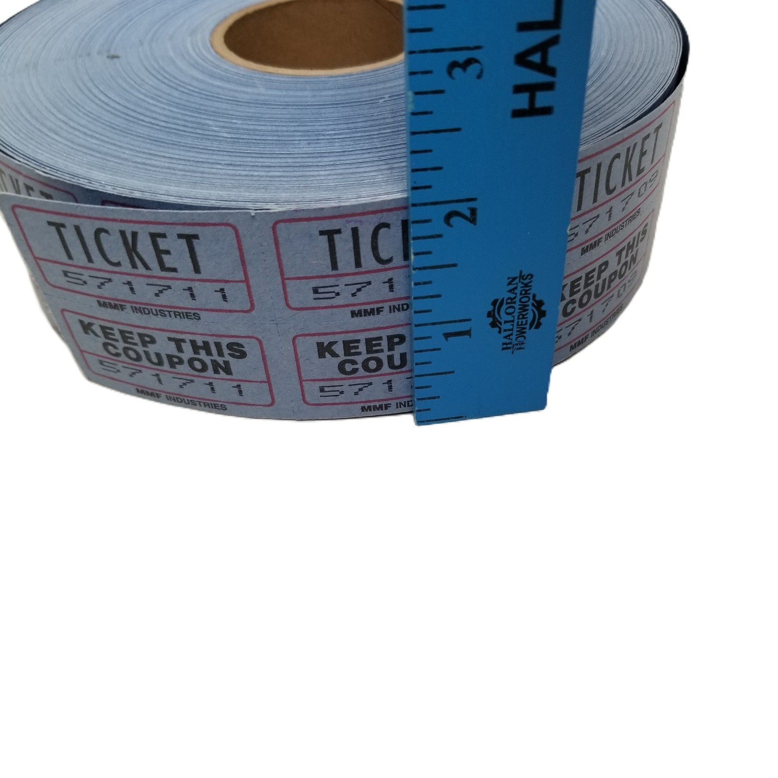MMF Industries Raffle Ticket Roll Blue Double Stub Numbered Vintage USA Carnival