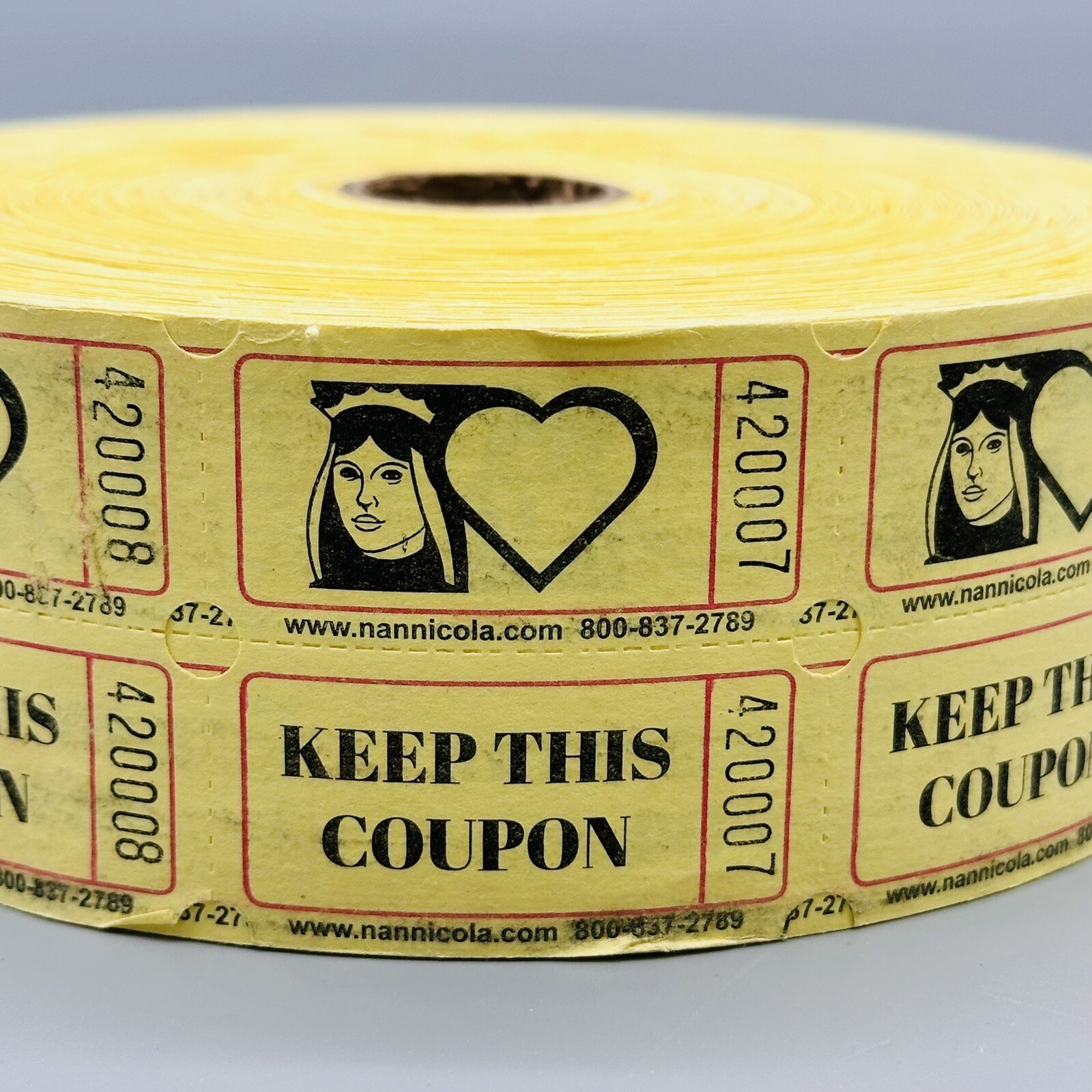 2000 Yellow Raffle Tickets Double Stub Roll Split the Pot 50/50 Queen of Hearts