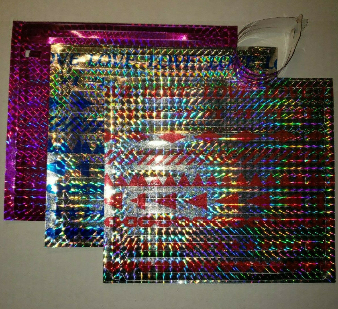 Wristband 3/4″ Holographic, Metalic Coate Solid Purple Printed Blue & Red