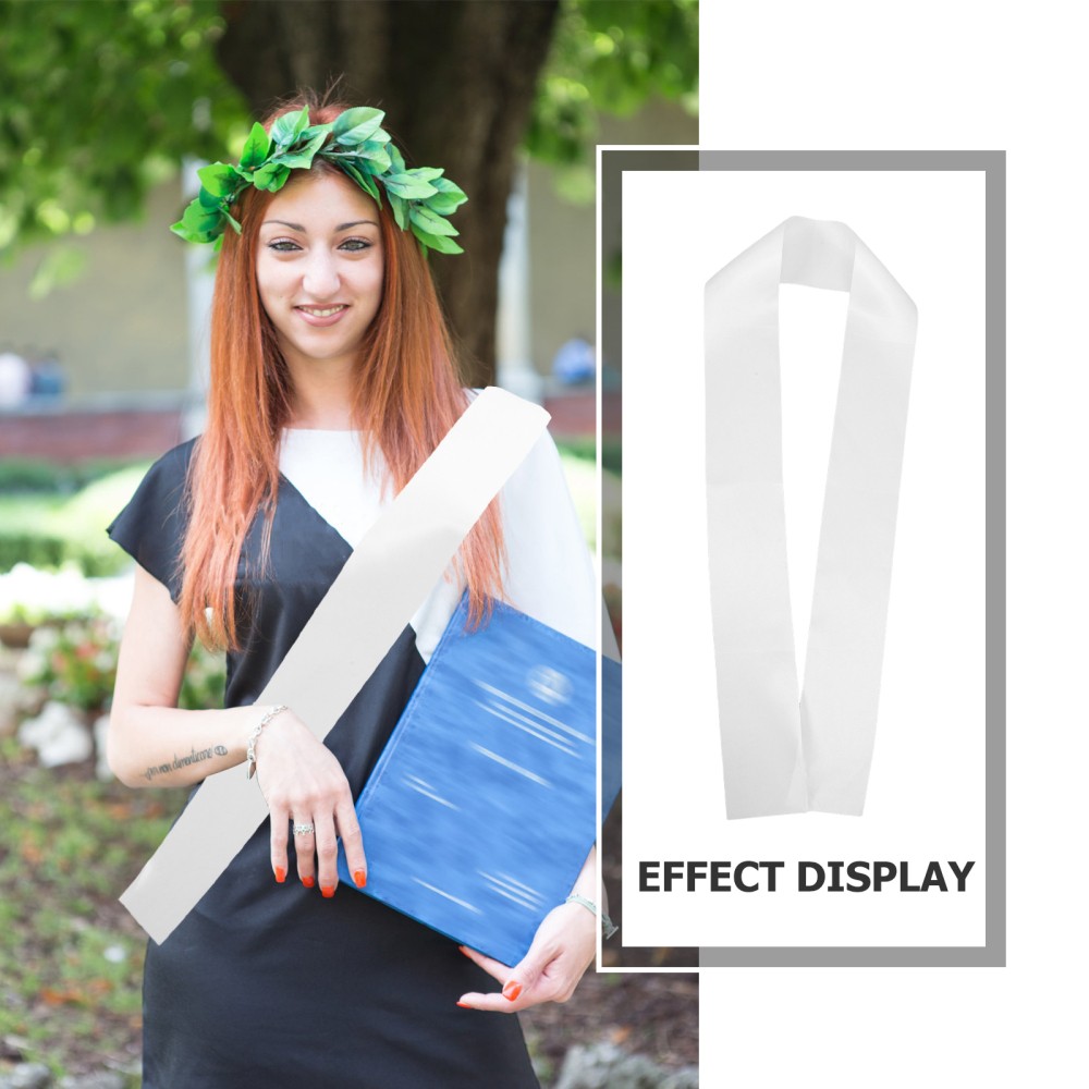 12Pcs Durable White Satin Sashes for Bridal Shower Bachelorette Party Decor