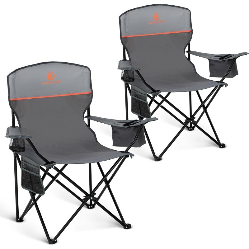 2 Pack Portable Camping Chair for Adults, Folding Outdoor Camp Chair Lightweight